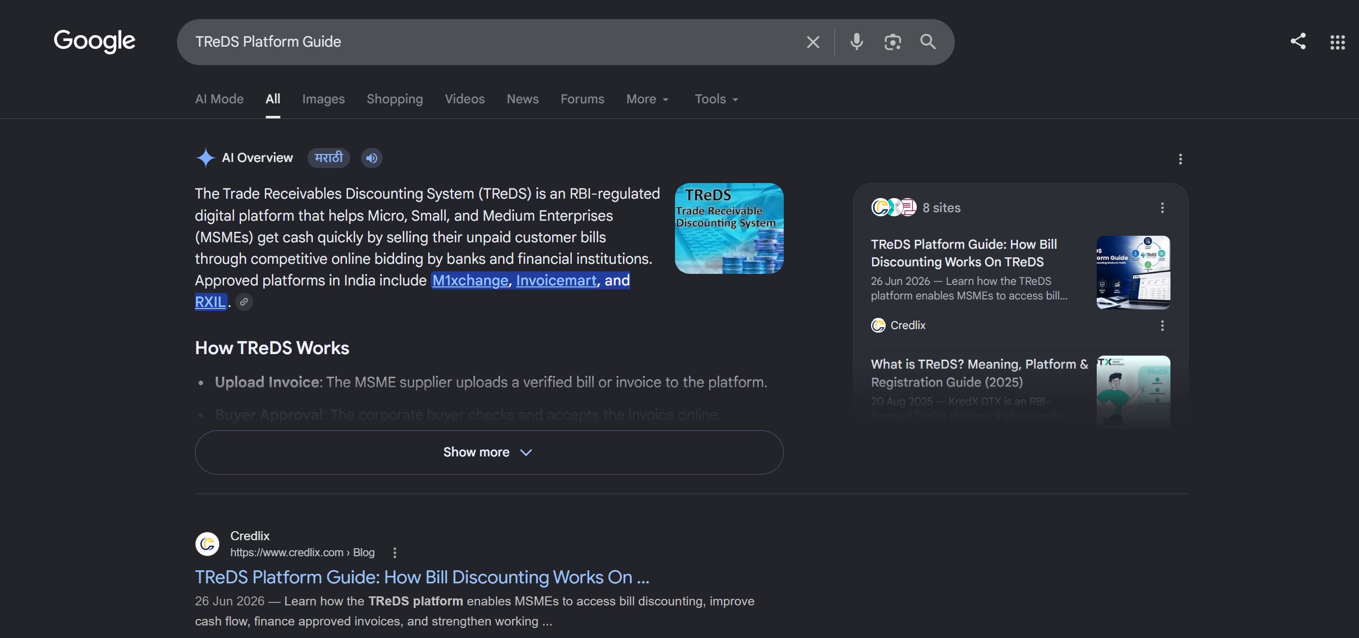 Ranked #1 and cited in AI Overviews for TReDS Platform guide